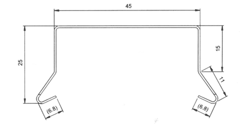 Sternkapsel 45 x 25 mm. med lige kant.